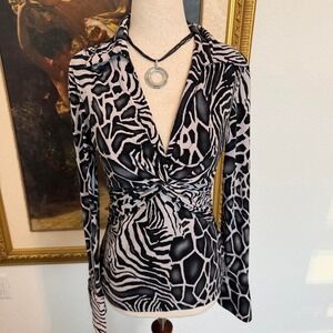 Y2K Vintage Cache Animal Print Going Out Top